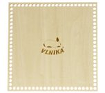 Dno - víko překližkové Natur čtverec s králíčkem 20x20 cm / otvory 6mm