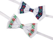 Saténový motýlek folklor hand made, délka 12 cm