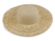 Dámský letní klobouk / slamák k dozdobení s třásněmi