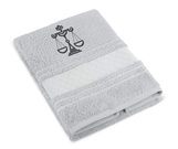 Froté ručník mozaika se znamením VÁHY Šedá 123/042