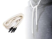 Oděvní šňůra s koncovkami do kapucí, délka 130-140 cm 1 pár