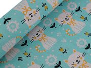 Bavlněná METRÁŽ/ imitace lnu hrubší kočky