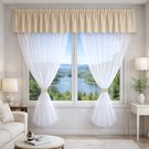 Voálový set s kanýrem Rongo 2x 200x150 cm + kanýr 40x300 cm smetanová