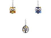 Kovový přívěsek na batoh / klíče sova, strom života