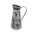 Plechová dekorativní konvička (30 cm) K2982 – Šedobílá