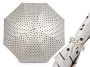 Dámský vystřelovací deštník s puntíky a perlami