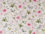 Mušelín / dvojitá gázovina luční květy METRÁŽ