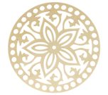 Dno - víko překližkové Natur kruh s květy 15 cm průměr / otvory 8 mm