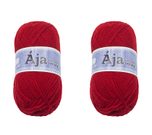 SET 2ks - Příze ÁJA Červená 933 50g / 217 m