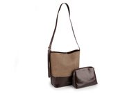 Kabelka imitace broušená kůže s pouzdrem 32x28 cm — 1 béžová sv.-hnědá hnědá