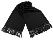 Šátek / šála typu pashmina s třásněmi 70x185 cm — 12 černá