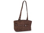 Kabelka imitace broušené kůže 32x20 cm — 3 hnědá