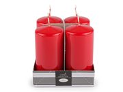 Adventní svíčky válec Ø5 cm — 5 červená lesk