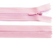 Zip skrytý nedělitelný 3 mm délka 20 cm na sukně / šaty / polštáře — 133 růžová světlá