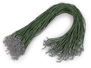 Voskovaná šňůrka s karabinkou délka 45 cm — 20 zelená