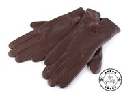 Dámské kožené rukavice s kožešinou