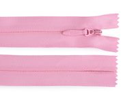 Spirálový zip skrytý No 5 délka 60 cm pevný — 134 růžová dětská světlá