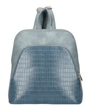 Džínově modrý dámský módní batůžek v kroko designu AM0106