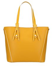 Žlutá dámská kabelka s bílými lemy