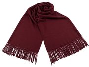 Šátek / šála typu pashmina s třásněmi 70x185 cm — 7 bordó sv.