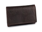 Dámská peněženka kožená růže, ornamenty 9,5x18 cm — 14 hnědá