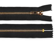 Kovový zip No 5 délka 10 cm (jeansový) — černá zlatá