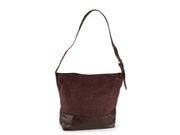 Kabelka velká s kombinací broušené kůže 40x34 cm — 1 hnědá