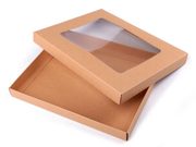 Krabice papírová s průhledem 25x220x270mm — hnědá přírodní