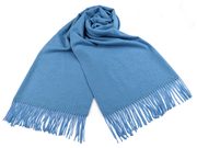 Šátek / šála typu pashmina s třásněmi 70x185 cm — 8 modrá světlá