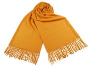 Šátek / šála typu pashmina s třásněmi 70x185 cm — 5 hořčicová