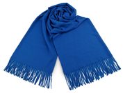 Šátek / šála typu pashmina s třásněmi 70x185 cm — 9 modrá královská