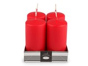 Adventní svíčky válec Ø5 cm — 4 červená mat