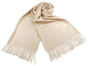 Šátek / šála typu pashmina s třásněmi 70x185 cm — 2 béžová světlá