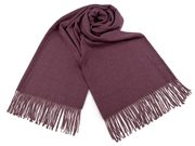 Šátek / šála typu pashmina s třásněmi 70x185 cm — 13 lila tmavá