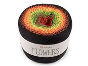 Duhová pletací příze Flowers YarnArt (250 g / 1000 m) — 22 (267) černá