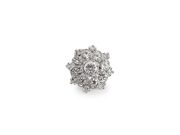 Malá brož květ s broušenými kamínky — 6 crystal stříbrná
