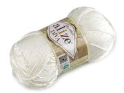 Pletací příze Alize Diva 100 g — 24 (450) bílá mléčná