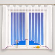 Oblouková voálová záclona Lifta — 150x300 cm – růžová lemovka