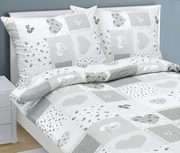 Bavlněné povlečení Šedá,Bílá 90/108 — 1x 240x200, 2ks 70x90