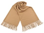 Šátek / šála typu pashmina s třásněmi 70x185 cm — 3 béžová velbloudí