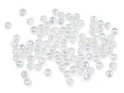 Skleněné korálky broušené ohňovky 6 mm s AB efektem — 1 transparent AB