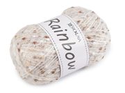 Pletací příze mohérová Rainbow 100 g — 19 (15-1) bílo-hnědá