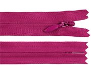 Spirálový zip skrytý YKK No 3 délka 60 cm — 853 fuchsiová tm.