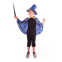 Plášť modrý s kloboukem Čaroděj / Čarodějnice / Halloween