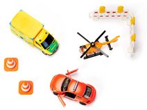 SIKU Vrtulník červený záchranářský ambulance model 1:87 kov 1647