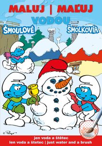 AKIM Maluj vodou podle barevných teček Šmoulové zima A5