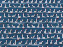 Dekorační metráž / imitace lnu / polybavlna, husy METRÁŽ