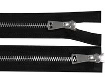 Zip kovový 5 mm dělitelný 2 jezdce / dvoucestný 50 cm