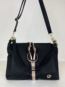 GROSSO Černo-zlatá kabelka přes rameno / crossbody