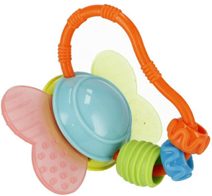 BAM BAM Baby knížka textilní měkká sloník s chrastítkem pro miminko